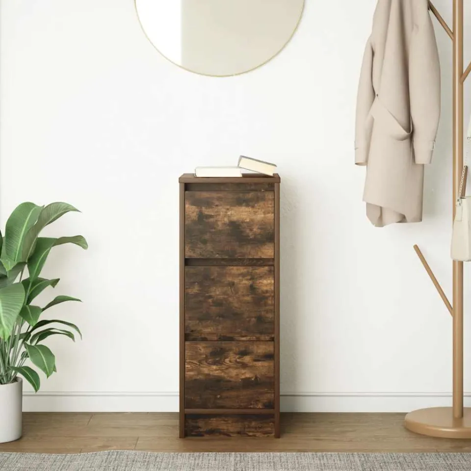 vidaXL Dressoir 29,5x34x76 cm bewerkt hout gerookt eikenkleurig, foto 3