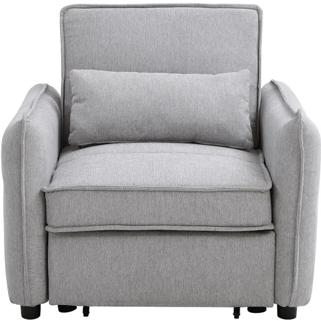 Vente-unique Slaapfauteuil in lichtgrijze stof FENORA Lichtgrijs