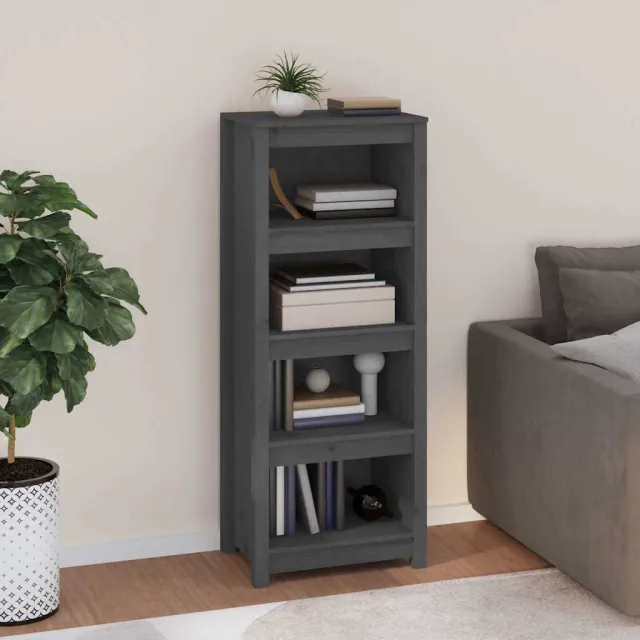 vidaXL Boekenkast 50x35x125,5 cm massief grenenhout grijs, foto 2