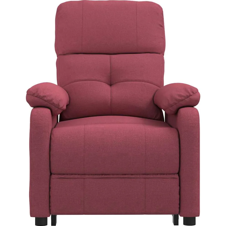 vidaXL Massagestoel elektrisch stof wijnrood, foto 3