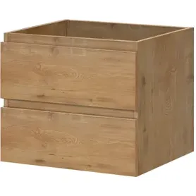 AquaVive - Praxis Eigen Merk Aquazuro Wastafelonderkast Napoli 60cm - Natuur Eik Houtlook - Met 2 Lades