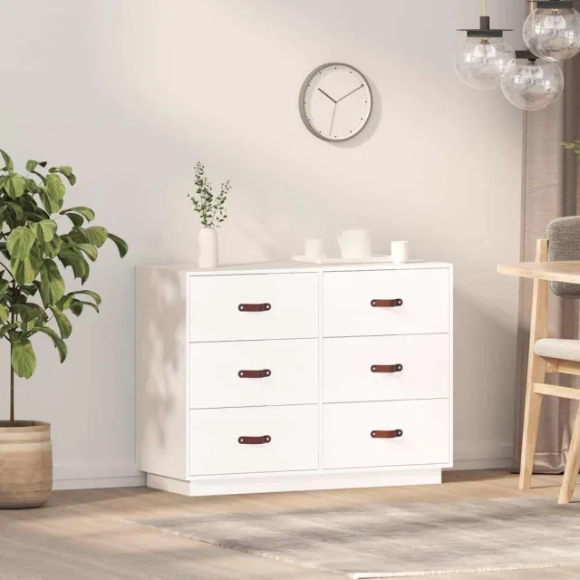vidaXL Dressoir 100x40x75 cm massief grenenhout wit, foto 2