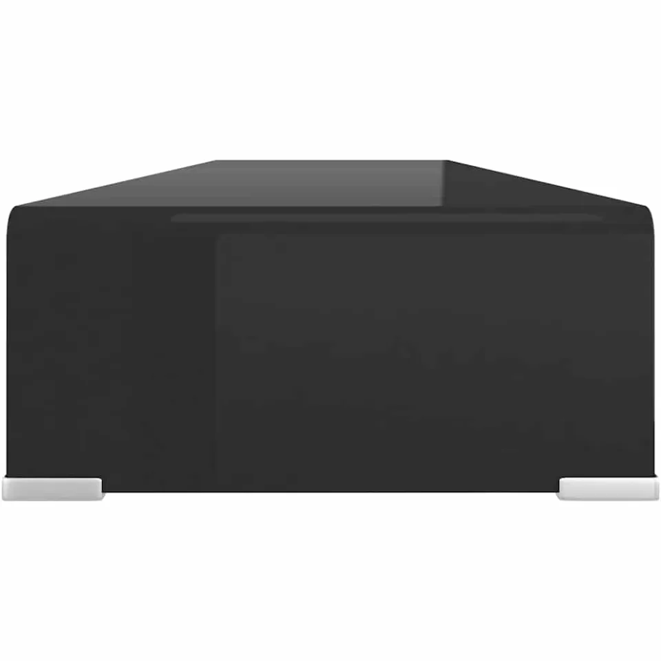 vidaXL TV-meubel/monitorverhoger zwart 110x30x13 cm glas, foto 3