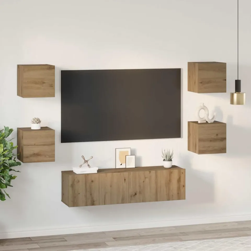 vidaXL Tv-meubelset 6 st 60 x 30 x 30 cm Artisan Eiken, foto 4