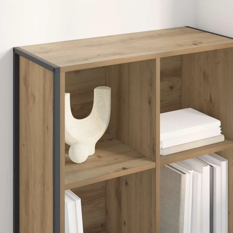 vidaXL Boekenkast Artisanaal eiken 68 x 30 x 108 cm Bewerkt hout, foto 4