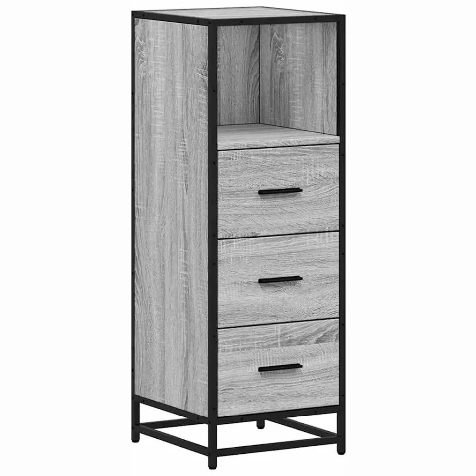 vidaXL Badkamerkast 35x37,5x100cm bewerkt hout grijs sonoma eikenkleur, foto 3