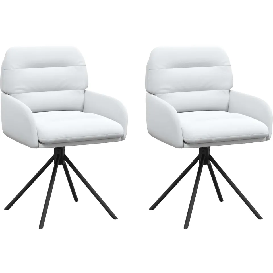 vidaXL Draai Eetstoelen 2 st Kunstleer Wit 59 x 59,5 x 90 cm, foto 3