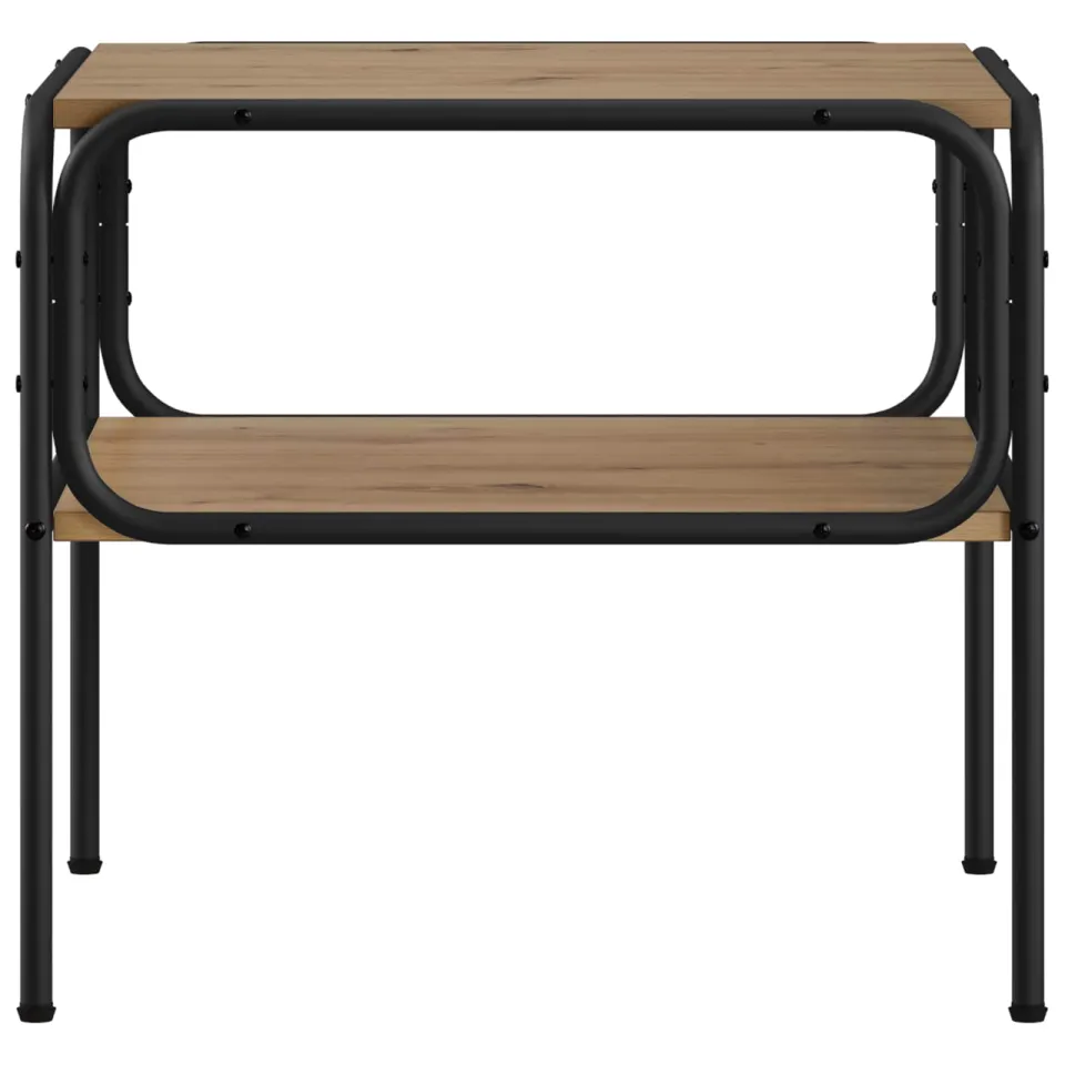 vidaXL Bijzettafel Artisanaal eiken 100 x 50 x 46 cm Bewerkt hout Bruin