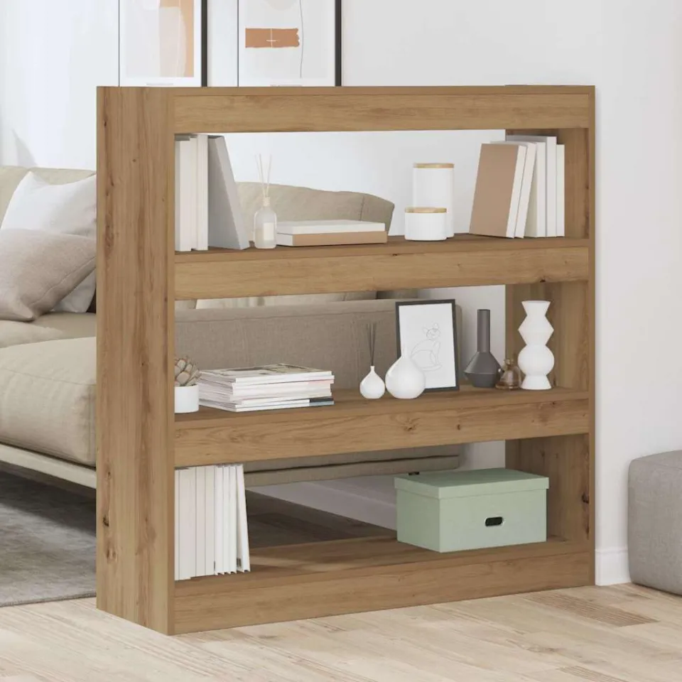 vidaXL Boekenkast 3-laags 100 x 30 x 103 cm Bewerkt hout bruin, foto 4