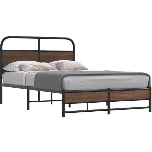 vidaXL Bedframe zonder matras bewerkt hout bruin eikenkleur 140x200 cm