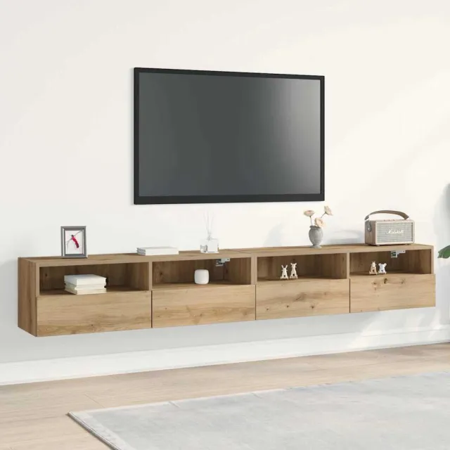 vidaXL TV Wandkast 2 st artisanaal eikenkleurig Bewerkt hout, foto 2