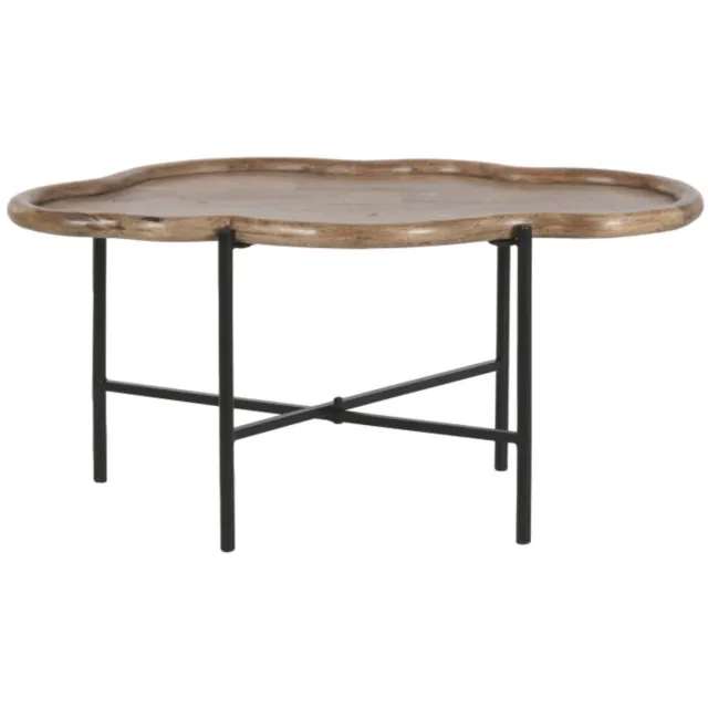 Item International Item Int. Bijzettafel cloud - 88 x 49 x 42 cm - organisch mangohout - zwart ijzeren onderstel