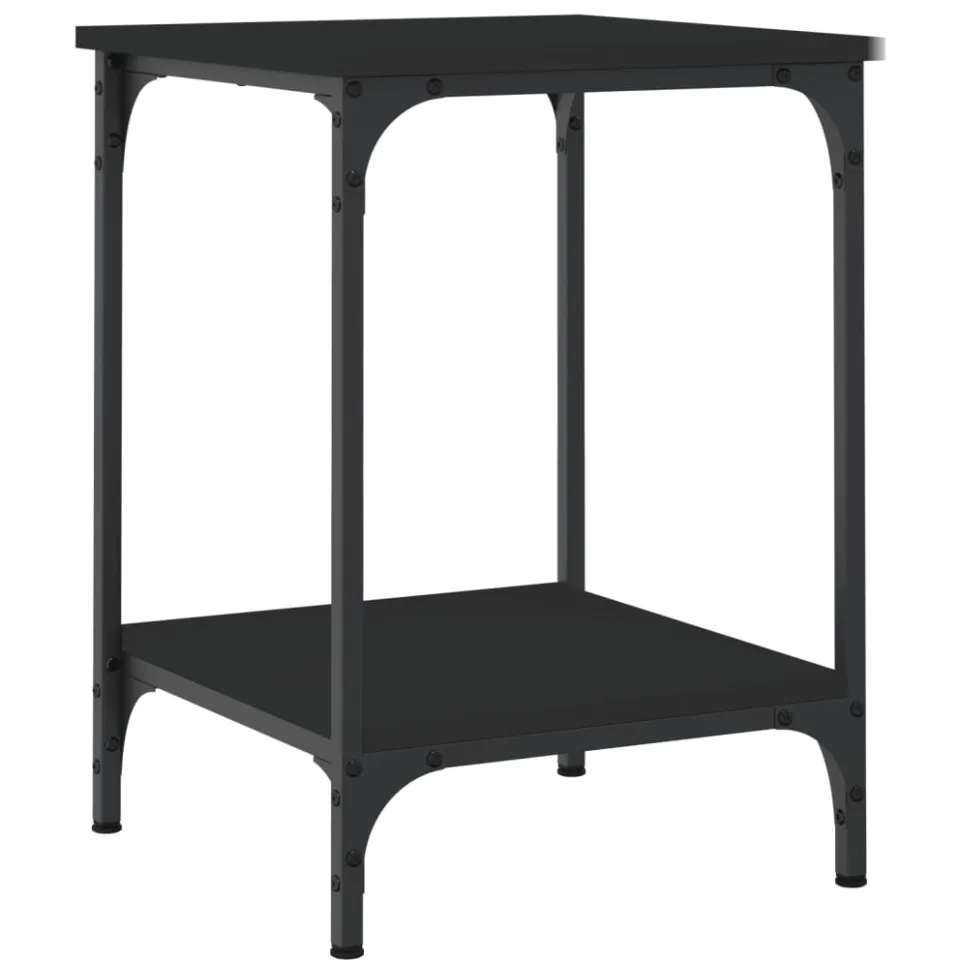vidaXL Salontafel 40x40x55 cm bewerkt hout zwart, foto 4