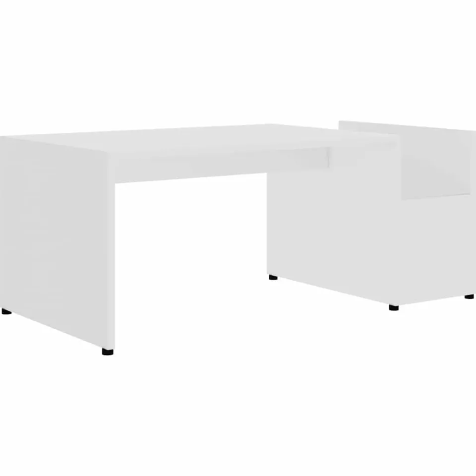 vidaXL Salontafel 90x45x35 cm bewerkt hout wit, foto 3