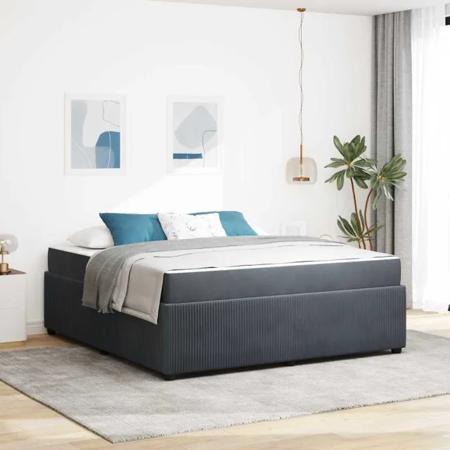 vidaXL Bedframe Donkergrijs 180 x 200 cm Stof