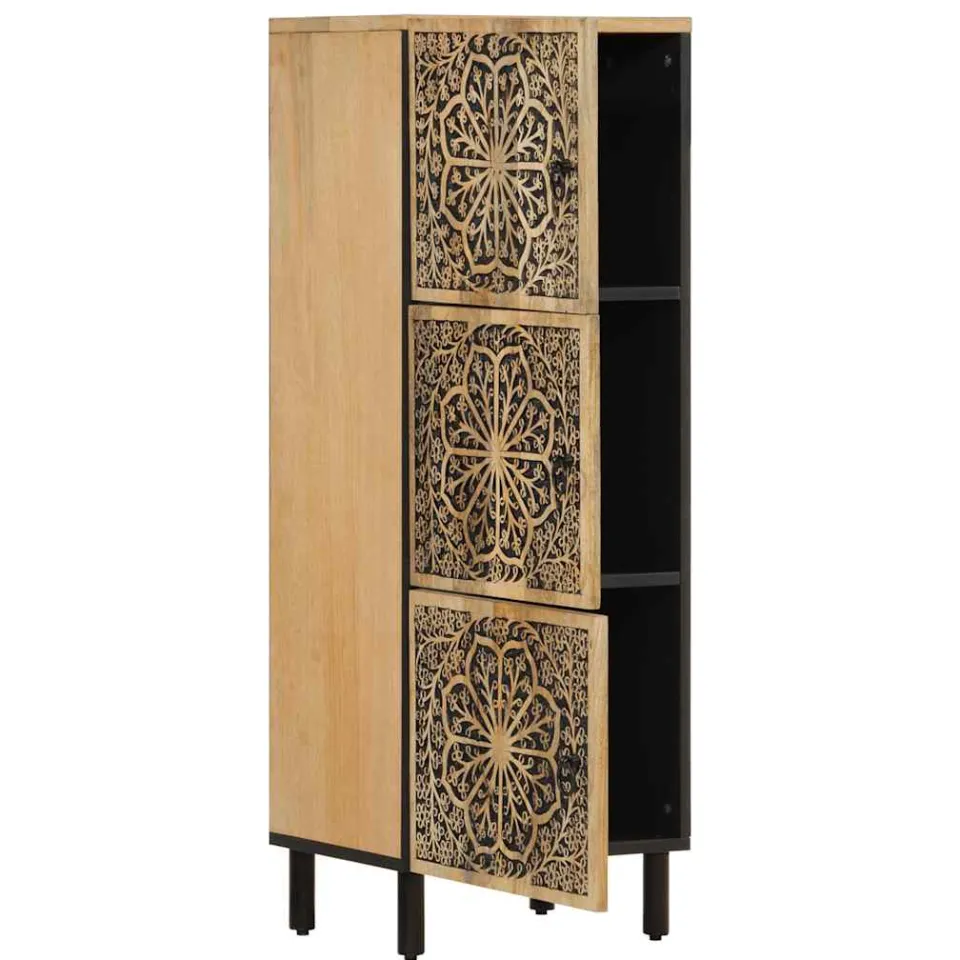 vidaXL Bijzetkast 40x33x110 cm massief mangohout bruin, foto 2