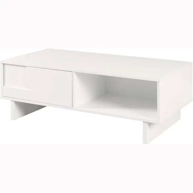 en.casa Salontafel Katanshumn met lade open vakken 110x55x39 cm wit [en.casa]