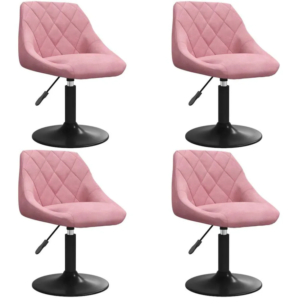 vidaXL Eetkamerstoelen draaibaar 4 st fluweel roze