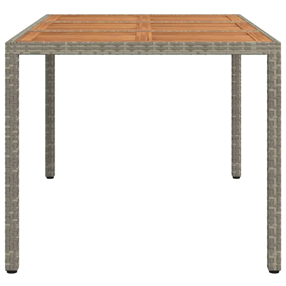 vidaXL Tuinstafel Grijs 150 x 90 x 75 cm poly rattan, foto 4
