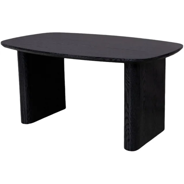 Lizzely Garden & Living Eettafel Japandi deens ovaal 160cm zwart MDF Juno deens ovale eetkamertafel Japanse stijl