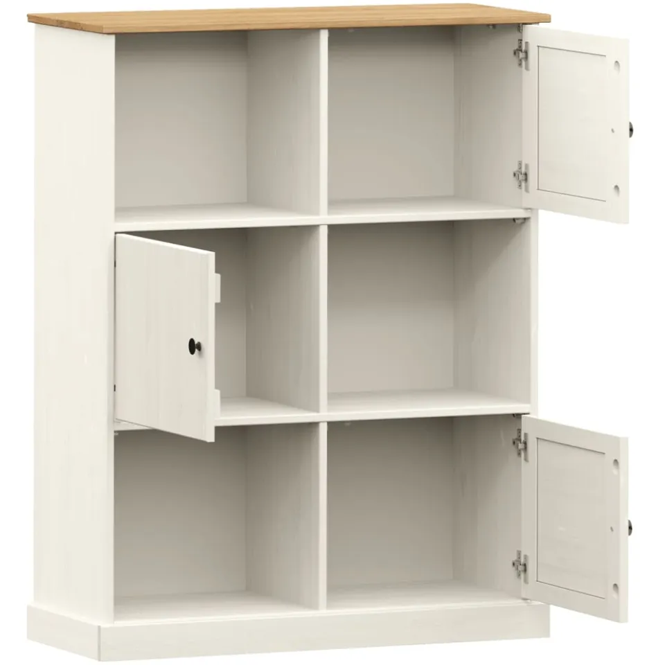 vidaXL Boekenkast VIGO 90x35x114,5 cm massief grenenhout wit, foto 4
