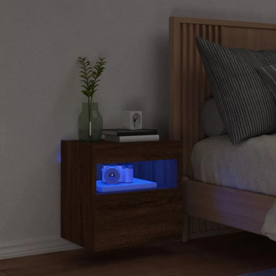 vidaXL Tv-wandmeubel met LED-verlichting 40x30x40 cm bruin eikenkleur, foto 2