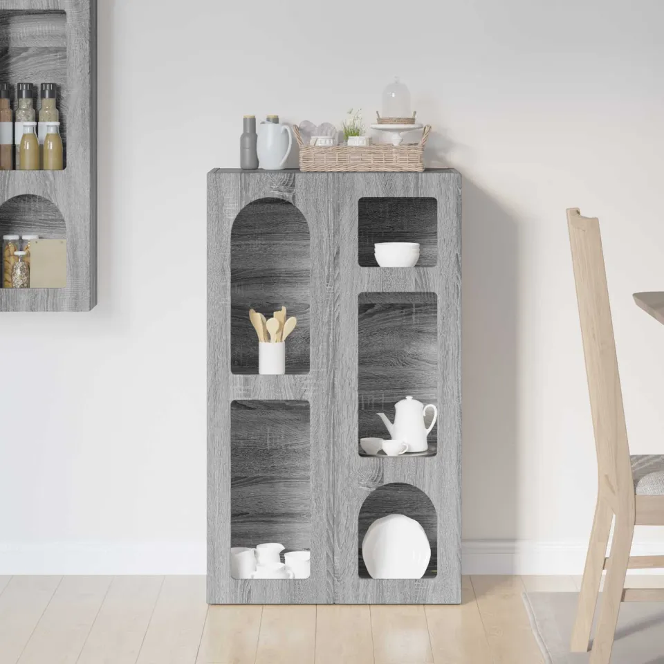 vidaXL Dressoir ELST Grijs Sonoma 59 x 35 x 100,5 cm Bewerkt hout, foto 3