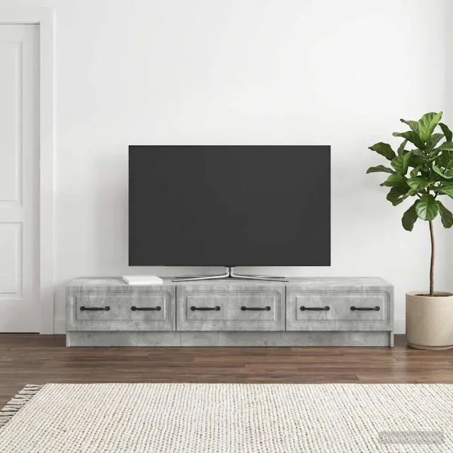 vidaXL TV-kast 147 x 34,5 x 27 cm Betongrijs Bewerkt hout grijs, foto 2