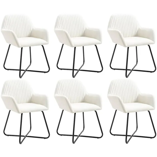 vidaXL Eetkamerstoelen 6 st stof crèmekleurig