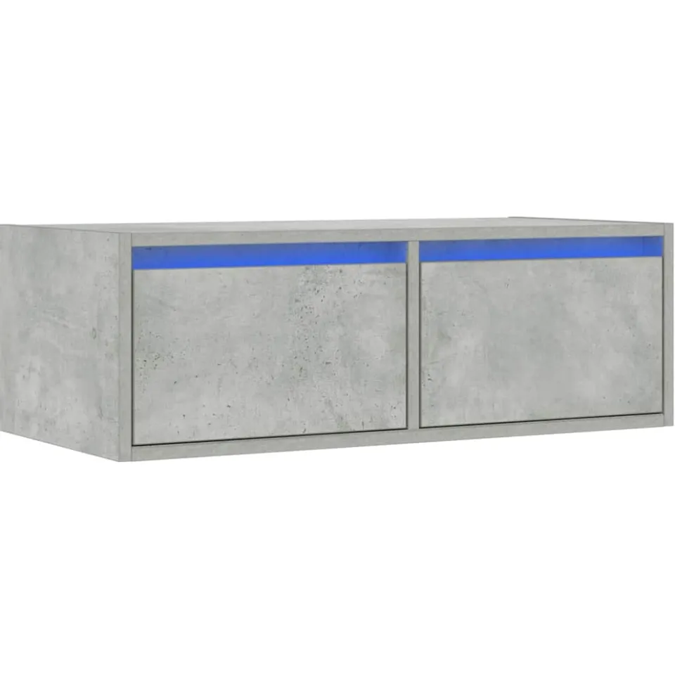 vidaXL Tv-meubel met LED-verlichting 75x35,5x25 cm betongrijs