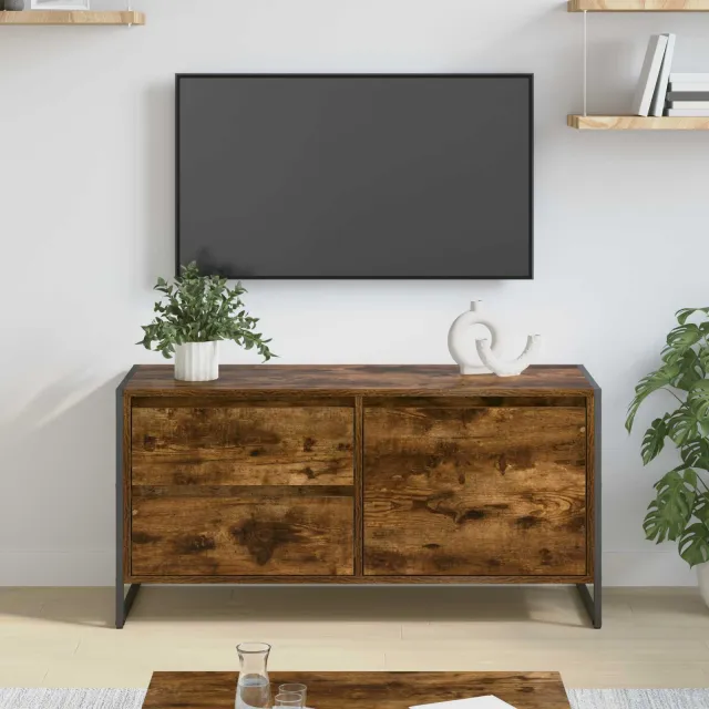 vidaXL TV-kast 100 x 36 x 49.5 cm Gerookt eiken Bewerkt hout, foto 2
