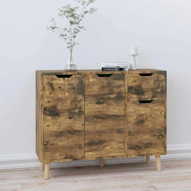 vidaXL Dressoir 90x30x72 cm bewerkt hout gerookt eikenkleurig