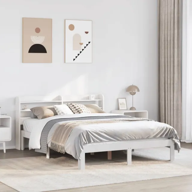 vidaXL Bedframe met hoofdeinde zonder matras 160x200 cm wit