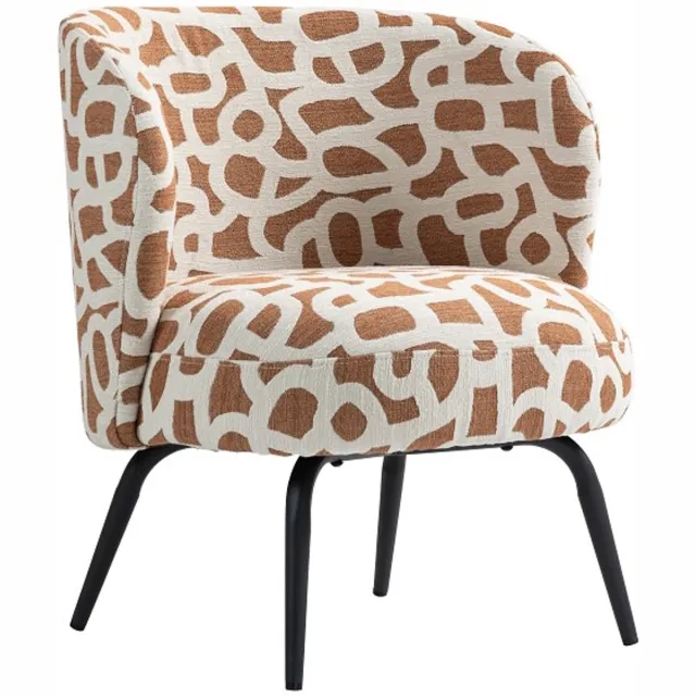 Light & Living Light&living Stoel 68x67x72 cm DIEYDA terra+crème-mat zwart Oranje