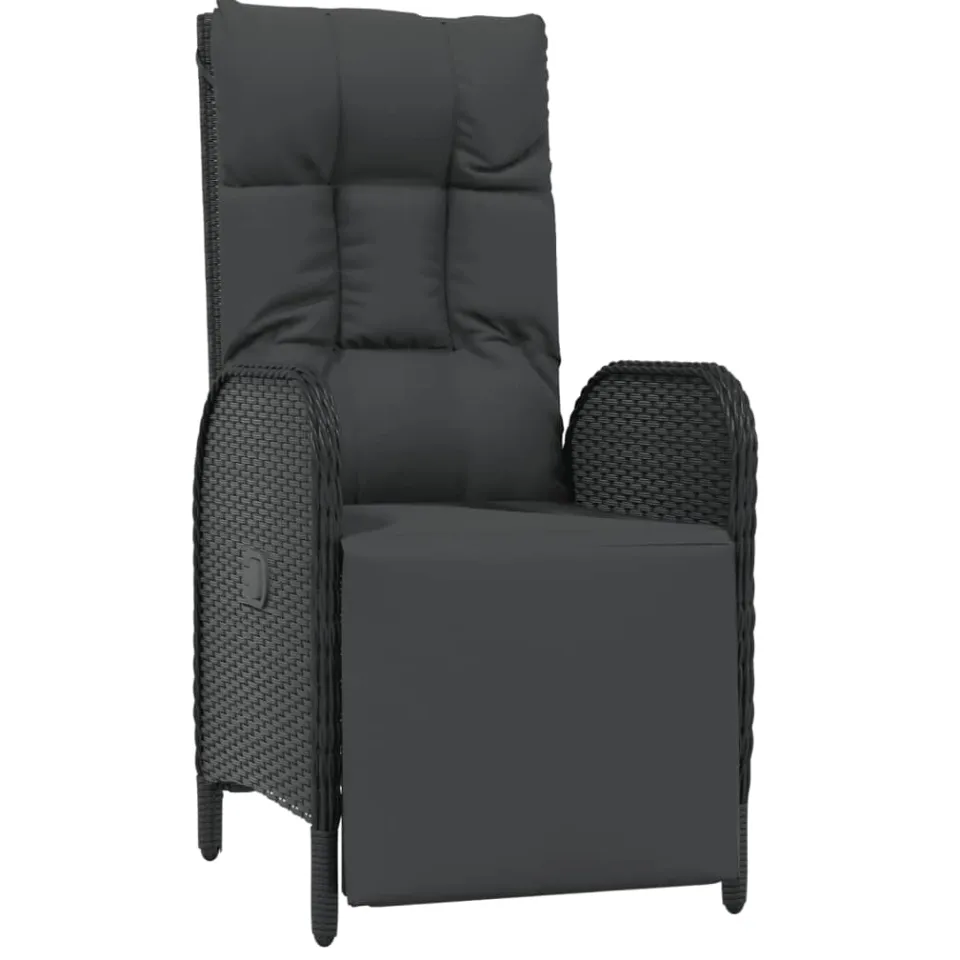 vidaXL 9-delige Tuinset poly rattan zwart, foto 3