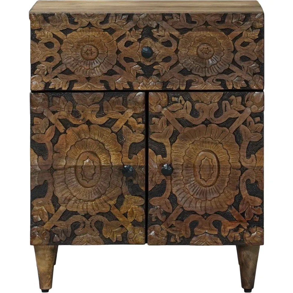 vidaXL Bed kast Bruin 50 x 33 x 60 cm Massief Mango Hout, foto 3