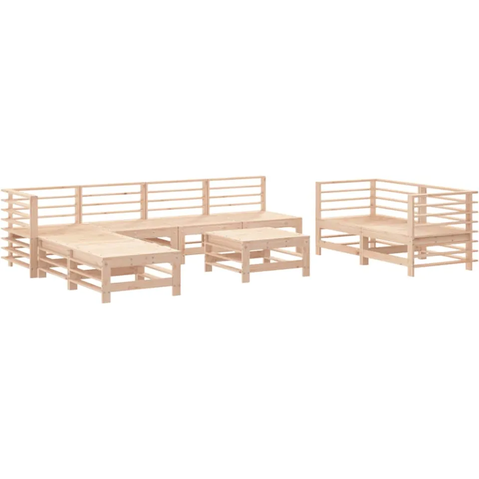 vidaXL 9-delige Loungeset massief grenenhout Bruin