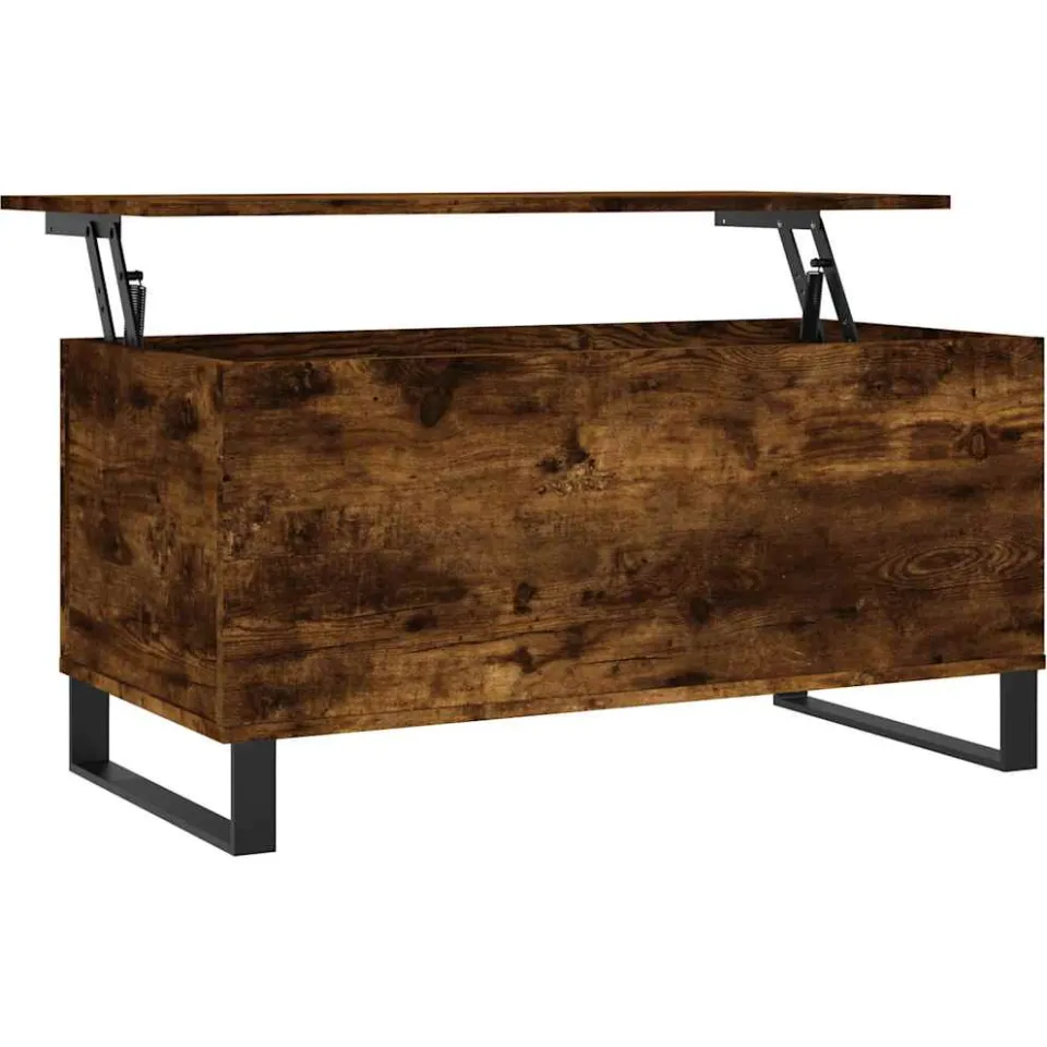 vidaXL Salontafel 90x44,5x45 cm bewerkt hout gerookt eikenkleurig, foto 3