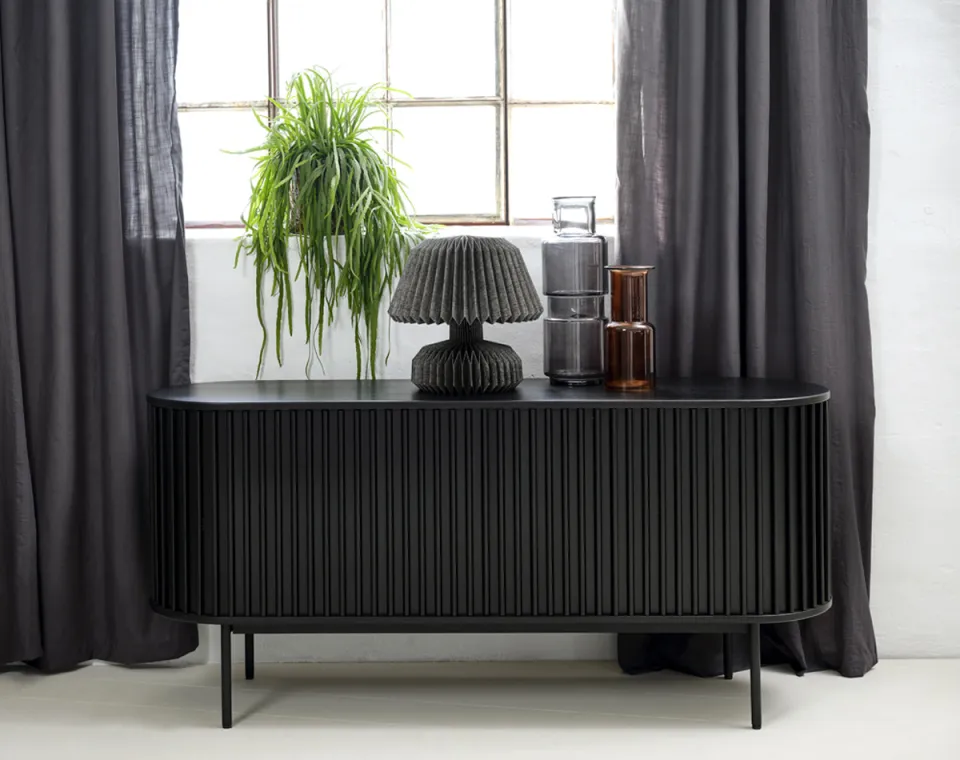 Olivine Redmer houten sideboard zwart eiken - 160 x 45 cm, foto 2