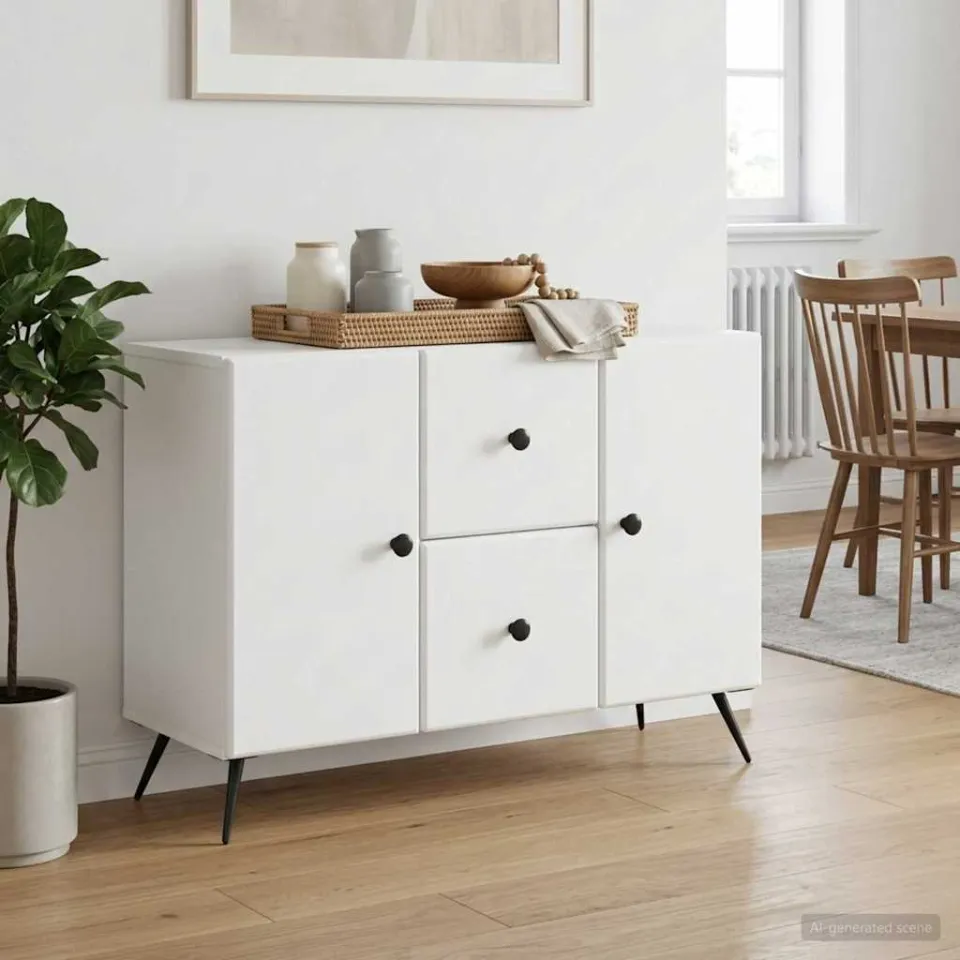 vidaXL Dressoir Wit 89 x 34,5 x 60 cm Bewerkt hout, foto 3
