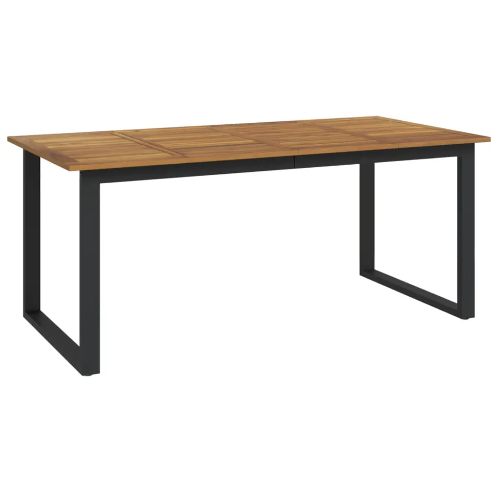 vidaXL Tuintafel met U-vormige poten 180x90x75 cm massief acaciahout bruin, foto 3