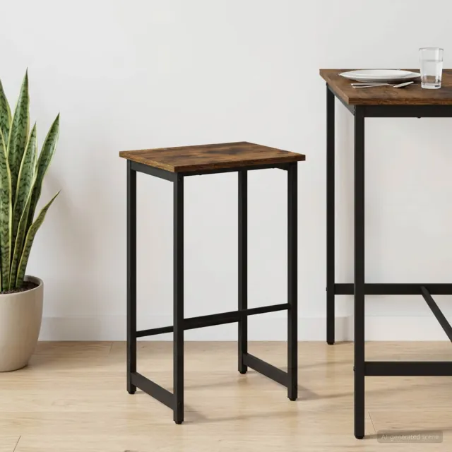 vidaXL Barkruk Gerookt eiken 40 x 32 x 64 cm Bewerkt hout, foto 2