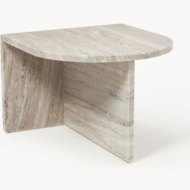 Westwing Collection Ovale marmeren salontafel Leander Beige