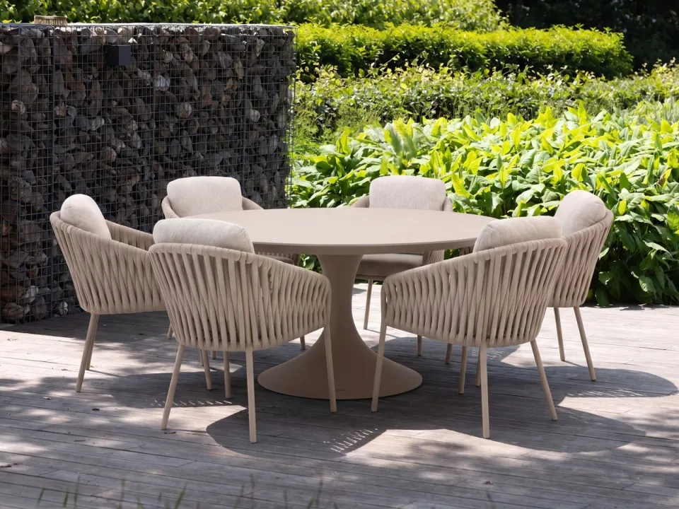 Suns Nappa/Nova ø170cm dining tuinset 7-delig taupe, foto 4