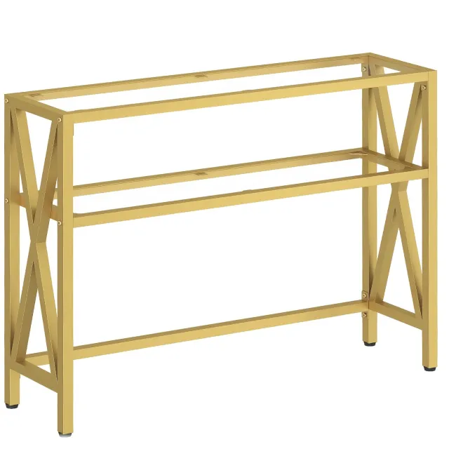 Mura Logistiek Mura Bijzettafel - Sidetable - Wandtafel - Halmeubel - Gangtafel - Smalle Tafel - Gehard Glazen Blad - Metalen Frame - Zwart