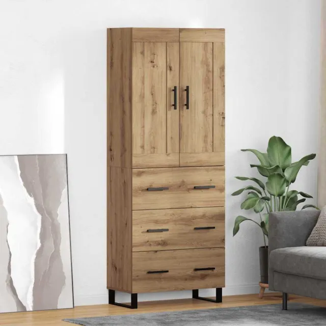 vidaXL Hoge kast 2 st Artisan Eiken 69,5 x 34 x 180 cm Bruin