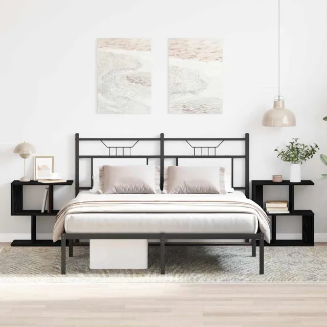 vidaXL Nachtkastje 2 st Zwart Eiken 50 x 30 x 51,5 cm Bewerkt hout, foto 2