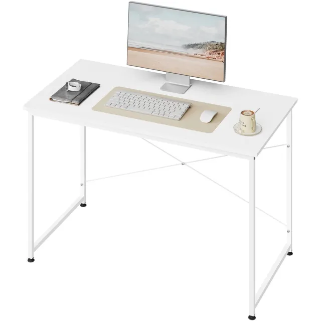 PRIMO HOME Prime Home Kantoor Bureau - Computerbureau - Studiebureau - Schrijfbureau - Modern - Metalen frame - 100 x 50cm - Wit