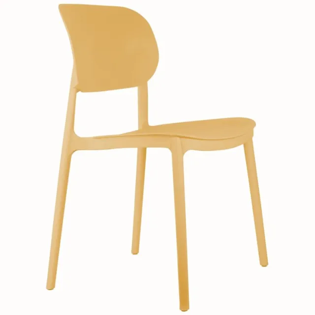 Leitmotiv Stoel Cheer - Zandbruin - 49x42x81.5cm - 2 stuks - Scandinavisch - Woonkamer - Slaapkamer