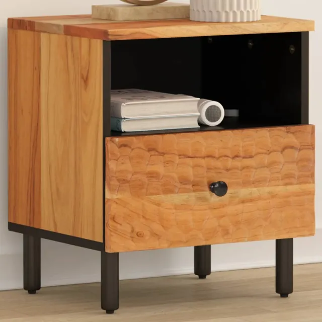 vidaXL Nachtkastje 40x33x46 cm massief acaciahout bruin, foto 2
